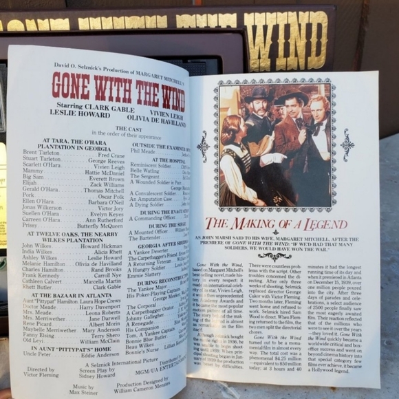 Gone With The Wind MGM/UA Home Video 2 Tape HI-FI VHS Deluxe Edition Box Set '85 - Picture 5 of 12